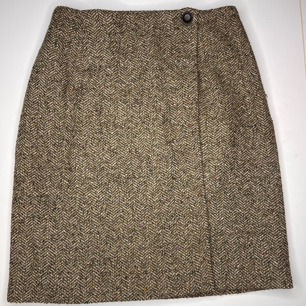 Vintage Compagnie Internationale Express Skirt Sz 3 Jr Wrap Mini Herringbone 90s